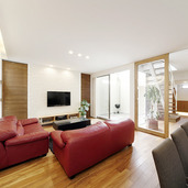 風通しの良い大空間のリビング