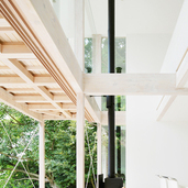 吹抜と薪ストーブ