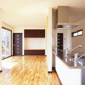 オープンキッチンのリビング