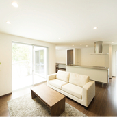 L字型に展開するLDK