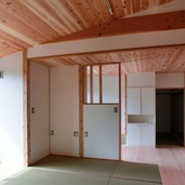 リビングダイニング､キッチンは大きな１ルームで繋がる