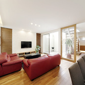 風通しの良い大空間のリビング