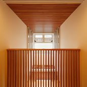 漆喰壁と無垢木材の天井