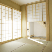 上下に開閉するモダンな障子