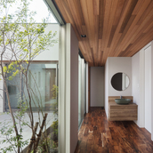 緑の見える玄関ホール