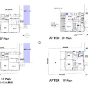 リノベーション、BEFORE, AFTER 図面