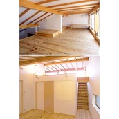 寝室を満たすロフトからの光