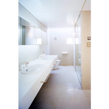 二つ洗面ボウルを設置したサニタリースペース