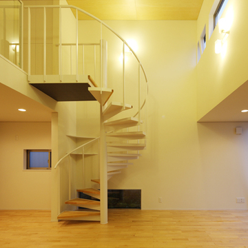 ハイサイドライトで明るさを確保したリビング