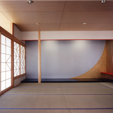 夜の浜辺をイメージした床の間