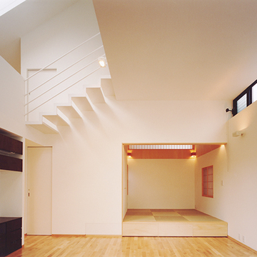 プライバシーを守りつつ採光を確保したLDK