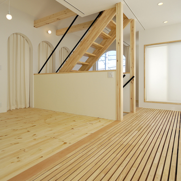 空間の曖昧さが、子供の想像力を育む子供部屋入口
