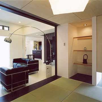 リビングに繋がるモダン和室