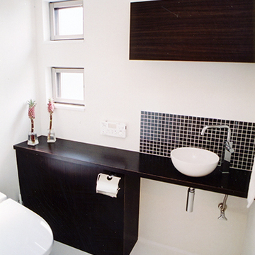 コントラストのシックなトイレ