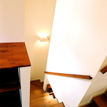 コの字に伸びる階段