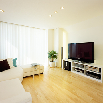 広がりを感じる２階リビング