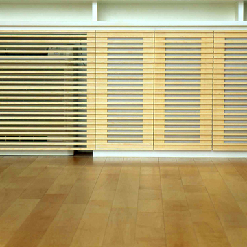 各室、作り付けの家具とエアコンの吹き出し口のデザインを統一