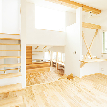 スキップフロアから続く階段