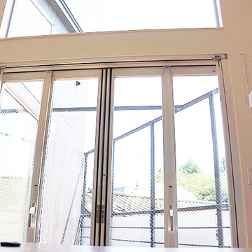 大きく配置した窓から降り注ぐ光