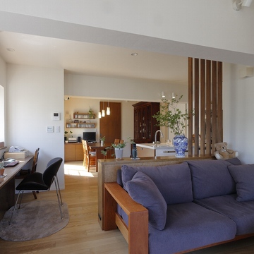 リビングとワークカウンター