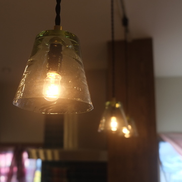 新島ガラスのオリジナルランプ