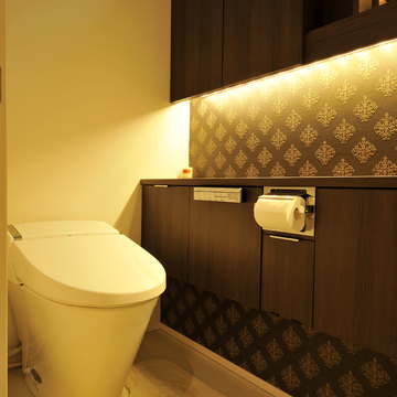 間接照明で高級感のある空間に