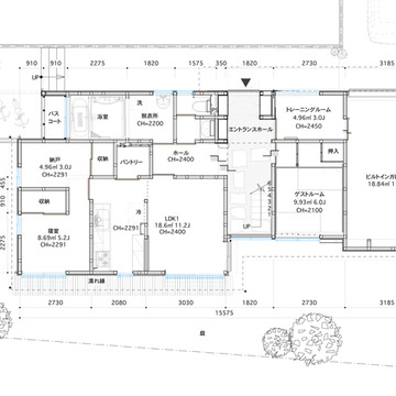 東武動物公園の二世帯住宅　1階平面図