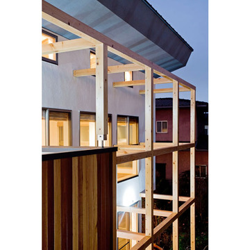 日除けのスクリーン，スダレを取付けるための木格子