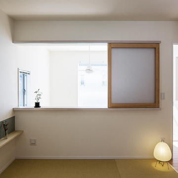 吹抜を介して外も見られるタタミのMBR