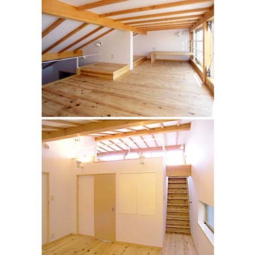 寝室を満たすロフトからの光