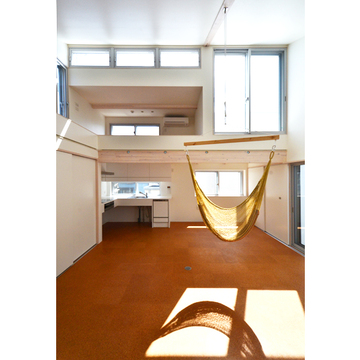 無垢フローリングのリビングダイニング