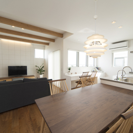 家族が集まる３階リビング