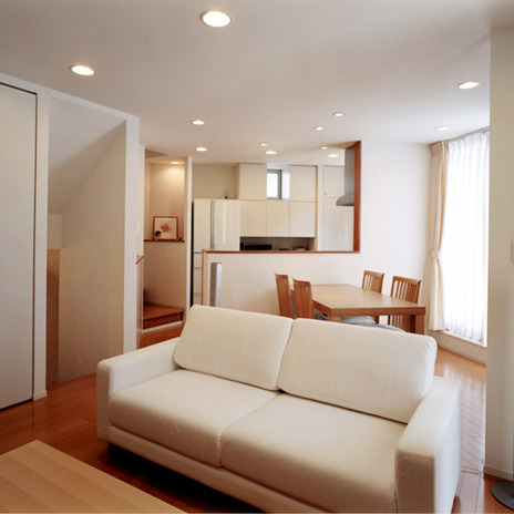 形状を巧みに利用したリビング