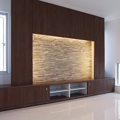 2階リビングのテレビボード