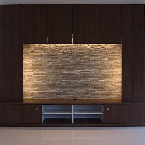 2階リビングのテレビボードb