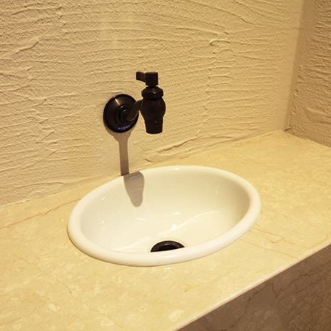 こだわりの洗面と蛇口