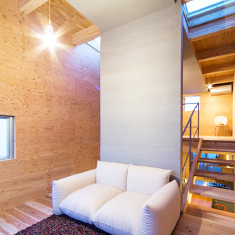 リビングからスキップした寝室を見る