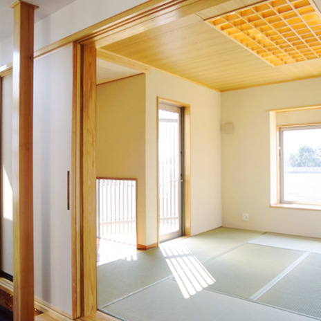 和室に合わせたオリジナル格子照明