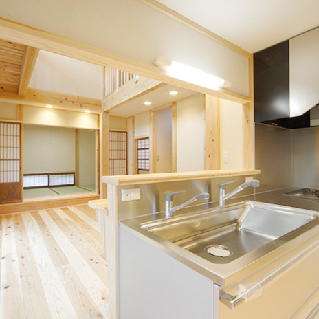 ステンレスのキッチンスペース