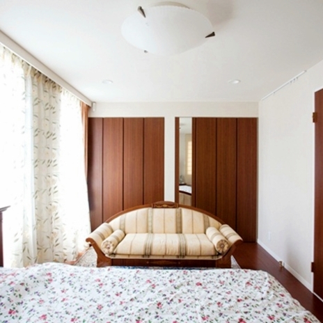 ファブリックの映える寝室