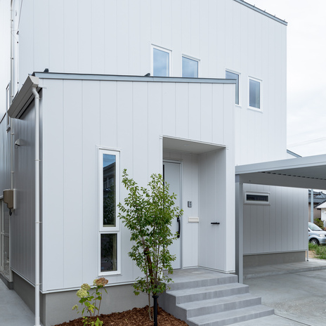 白いガルバリウム鋼板の外観