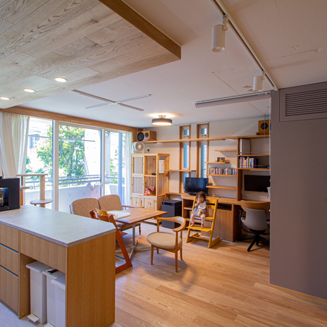 開放的なリビング・ダイニング・キッチ