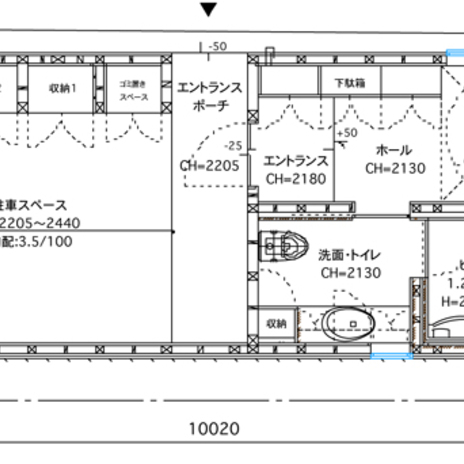 門前仲町の住宅　1階平面図