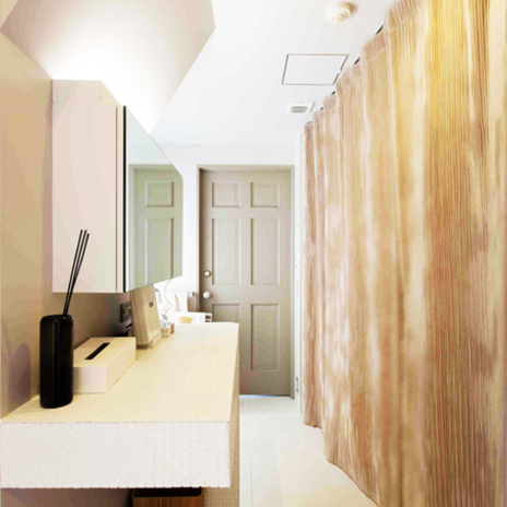 廊下状にある洗面所