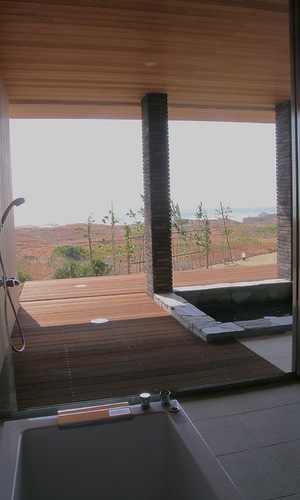 露天風呂同様に開放的な内風呂からの眺め