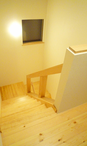 ゆったりとした階段室