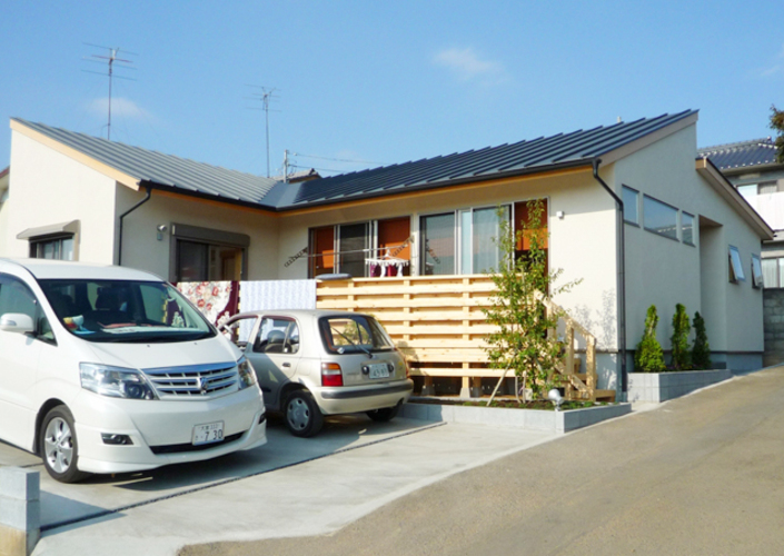 double loop　閑静な住宅地に建つ平屋建ての住宅
