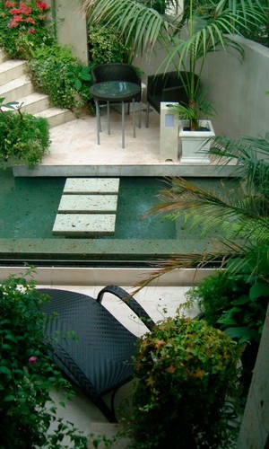 都会でもリゾート気分を味わえる緑豊かな中庭