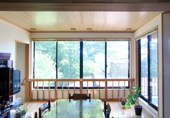 ダイニングから南面の開口部