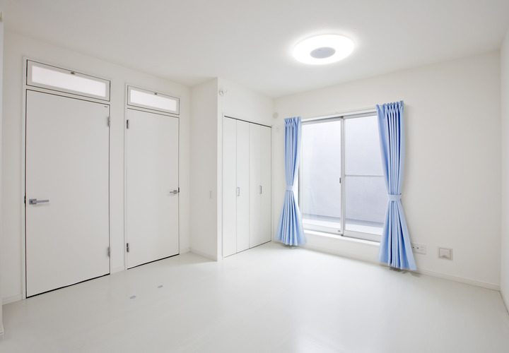 将来2つの部屋に分割できるように左右対称になる子供部屋